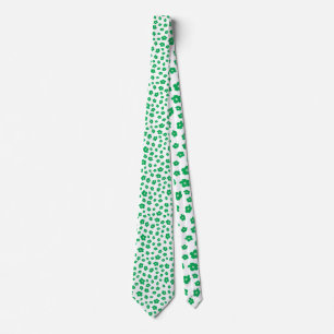 Festive Holiay Christmas Green Hibiscus Flowers Fl Neck Tie