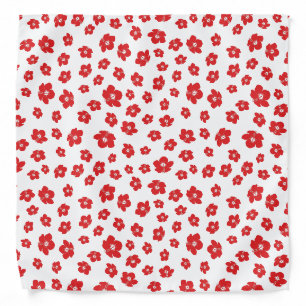 Festive Holiay Christmas Red Hibiscus Flowers Flor Bandana