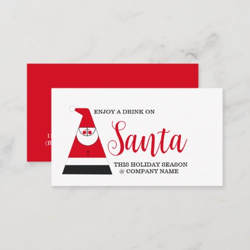 Festive Holiday _ Abstract Santa _ Drinks Ticket Enclosure Card