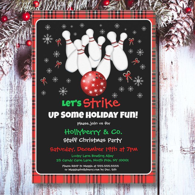 Festive Holiday Bowling Invitation (Creator Uploaded)