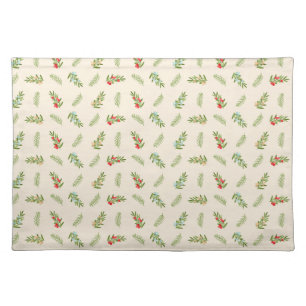 Festive Holiday Branches Cloth Placemat