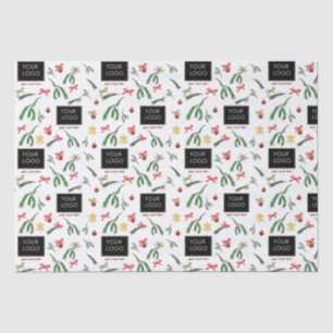 Festive Holiday Business Company Logo Branded  Tissue Paper