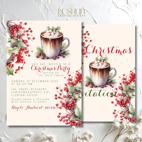 Festive Holiday Celebration Christmas Party Invitation
