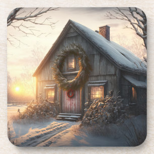 Festive Holiday / Christmas Barn Coasters
