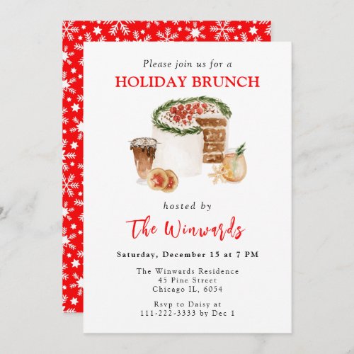 Festive Holiday Christmas Brunch Invitation