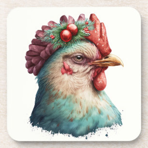 Festive Holiday / Christmas Chicken Coasters