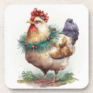 Festive Holiday / Christmas Chicken Coasters
