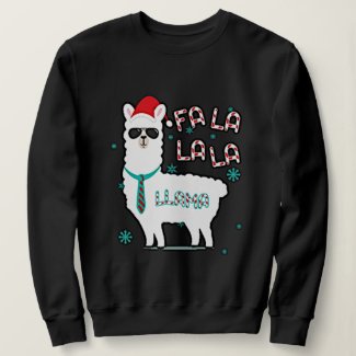 Festive Holiday Christmas Cute Llama Animal Sweatshirt