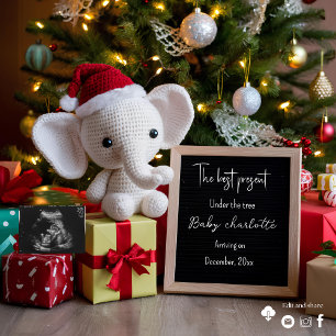 Festive holiday Christmas pregnancy announcement
