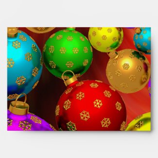 Festive Holiday Christmas Tree Ornaments Design Envelope