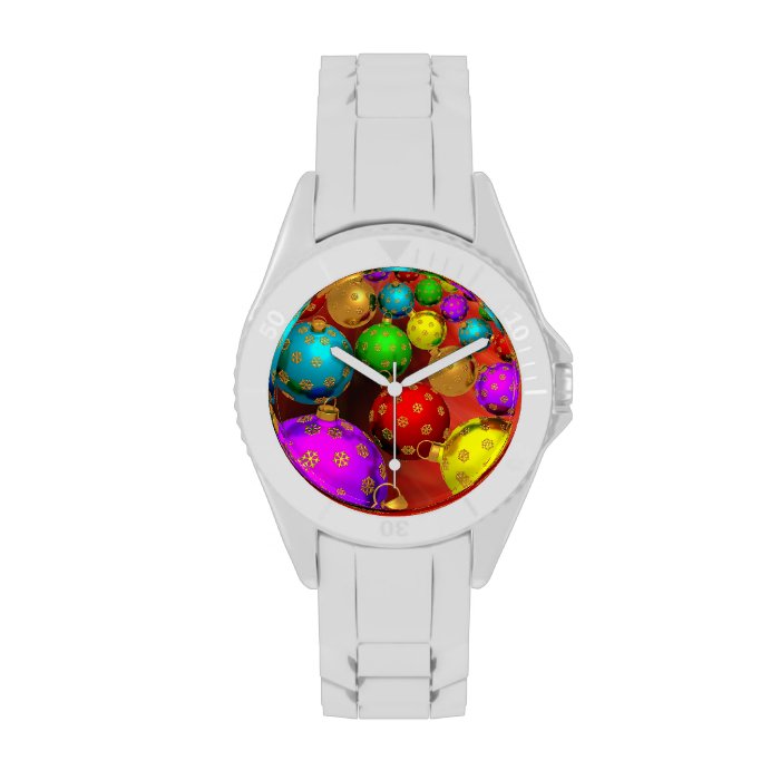 Festive Holiday Christmas Tree Ornaments Design Wristwatches