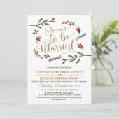 Festive Holiday Christmas Wedding Invitation (Standing Front)