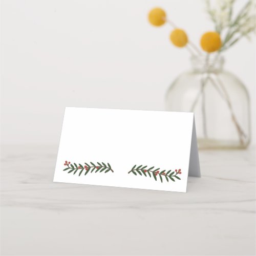 Festive Holiday Christmas Wedding Place Card