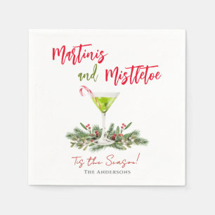 Festive Holiday Cocktails Martini Party Napkins