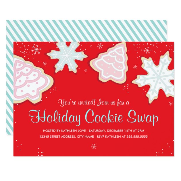 Festive Holiday Cookie Swap Party Invitation