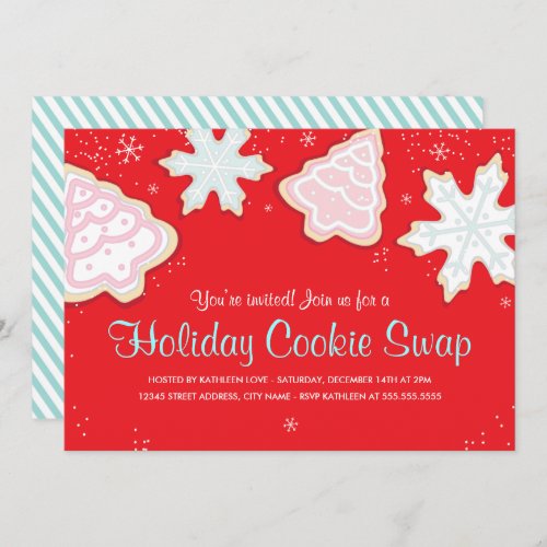 Festive Holiday Cookie Swap Party Invitation