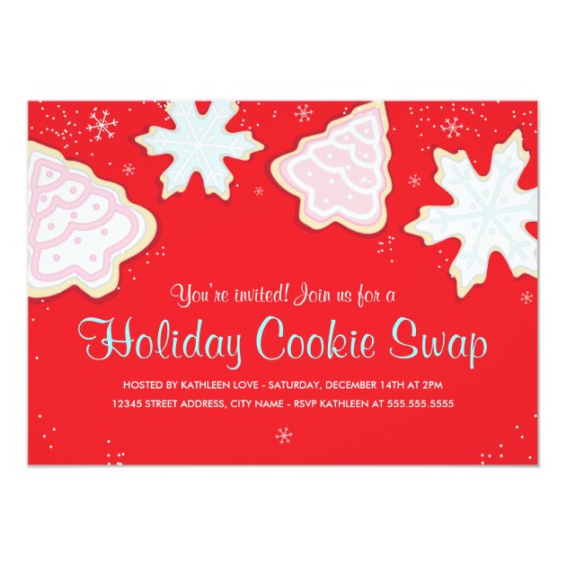 Festive Holiday Cookie Swap Party Invitation