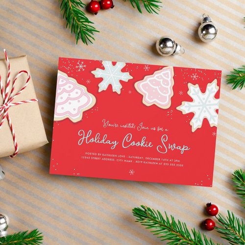 Festive Holiday Cookie Swap Party Invitation