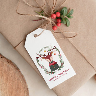 Festive Holiday Deer Gift Tags