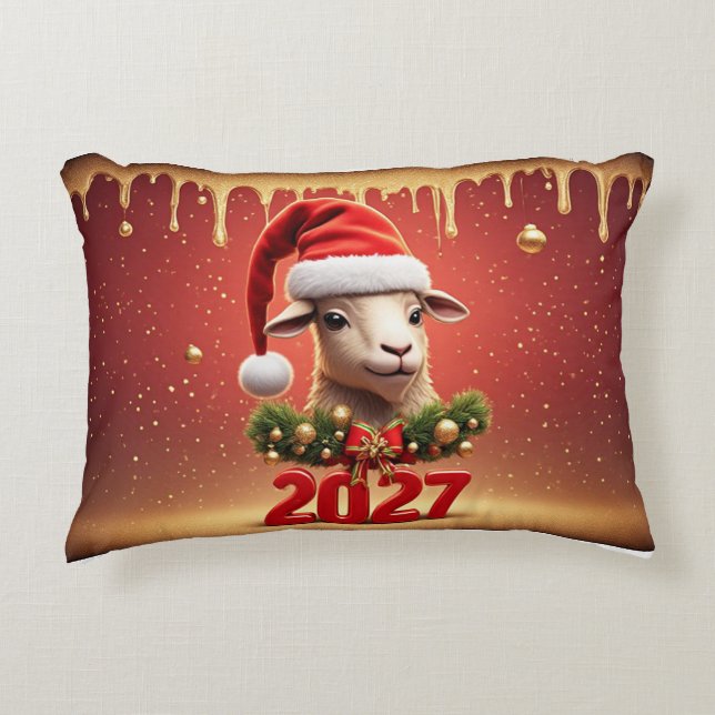 festive Holiday Design Accent Pillow (Front)