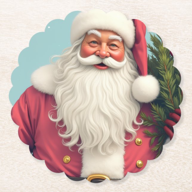 Festive Holiday Designed Paper Coaster (Front)