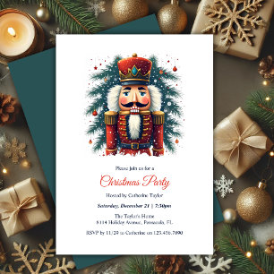 Festive Holiday Elegant Nutcracker Christmas Party Invitation