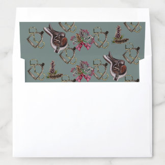 festive holiday equestrian envelope liner