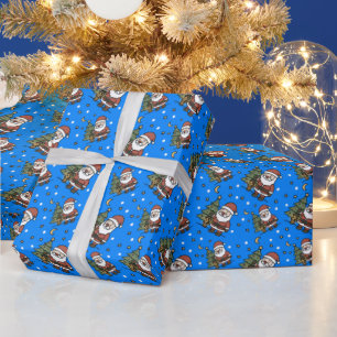 Festive, Holiday Father Christmas, Santa Wrapping Paper