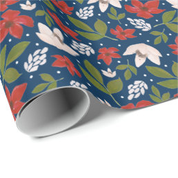 Festive Holiday Floral Wrapping Paper