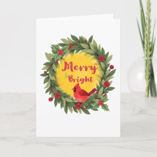 Festive Holiday Folded Greeting Card (Front)
