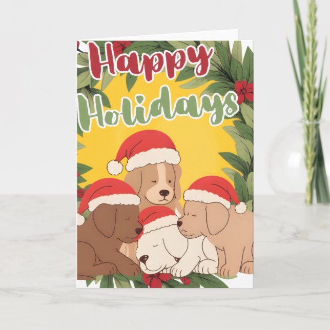Festive Holiday Folded Greeting Card (Front)