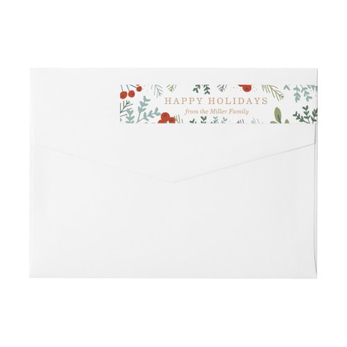 Festive Holiday Frame Wrap Around Label