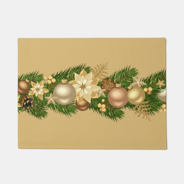 Festive Holiday Garland Doormat (Front)