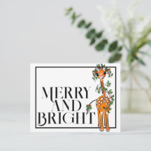 Festive holiday giraffe | red green garland