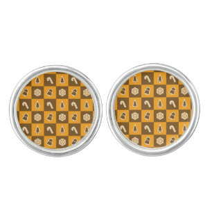 Festive Holiday Grid Pattern Cufflinks