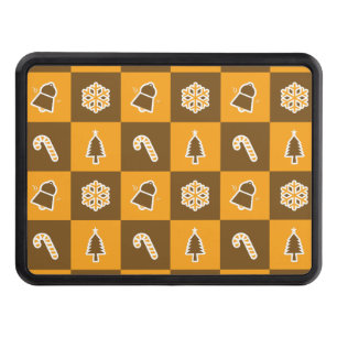 Festive Holiday Grid Pattern Hitch Cover