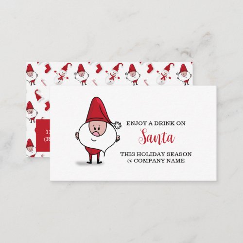 Festive Holiday _ Grumpy Santa _ Drinks Ticket Enclosure Card
