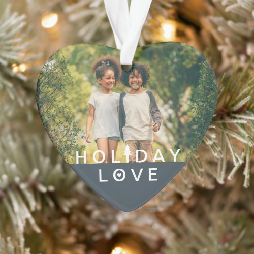Festive Holiday Love 3 Photo Grandma Acrylic Ornament