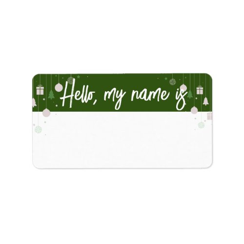 Festive Holiday Name Tag2 _ Choose your color Label