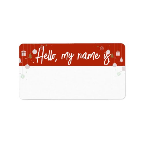Festive Holiday Name Tag _ Choose your color