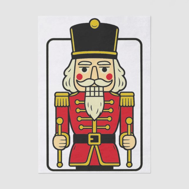 Festive Holiday Nutcracker Decoupage Tissue Paper (Front)