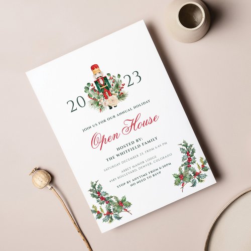 Festive Holiday Nutcracker Open House Berries Invitation