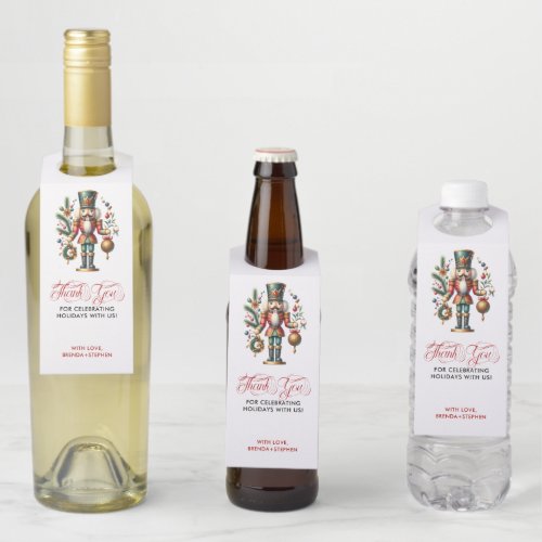 Festive Holiday Nutcracker-Thank you typography Bottle Hanger Tag