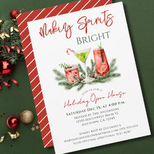 Festive Holiday Open House Making Spirits Bright Invitation