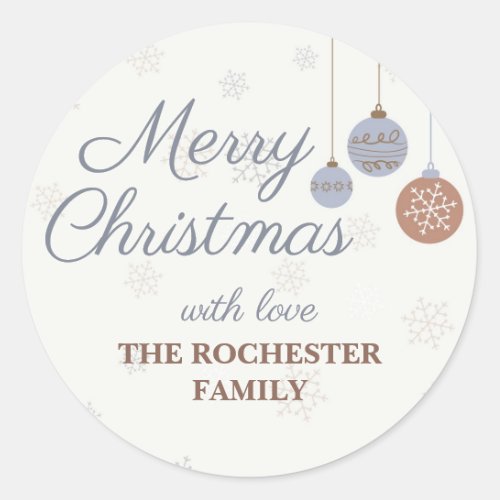 Festive Holiday Ornament Merry Christmas Classic Round Sticker
