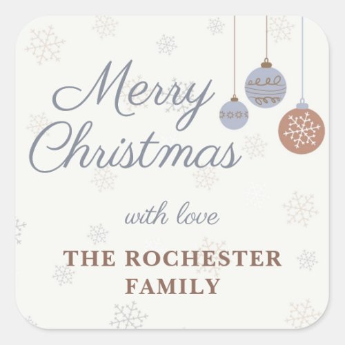 Festive Holiday Ornament Merry Christmas  Square Sticker