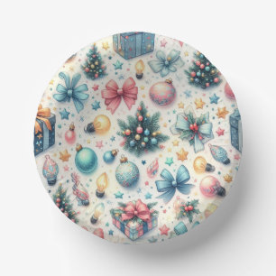 Festive Holiday Paper Plates Bowls