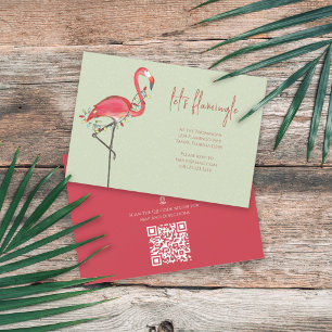 Festive Holiday Party Cute Pink Flamingo Invitation