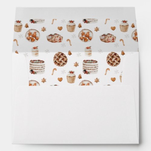Festive Holiday Pies Cakes  Sweets Envelope