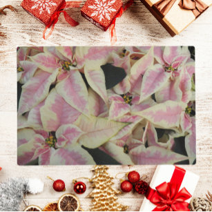 Festive Holiday Poinsettia Plants Floral Placemat